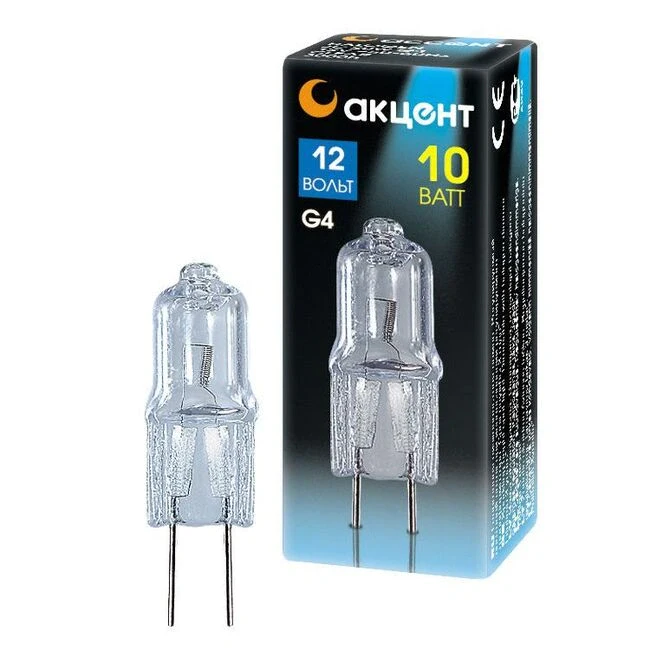 Лампа галогенная JC 10Вт капсула G4 2700К АКЦЕНТ