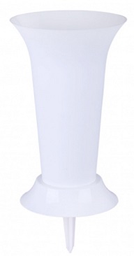 Ваза для цветов с колышком 190x410мм, М3048 белая Альтернатива 
