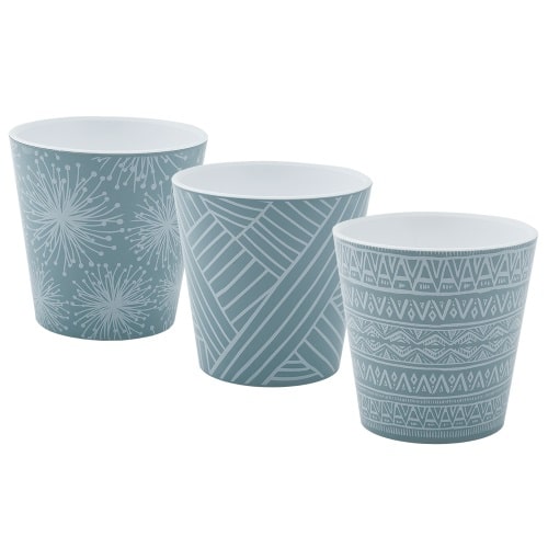 Вазон 13x12,5см Деко со вставкой с декором Этно сизый голубой 114040ЭСГлБл Алеана