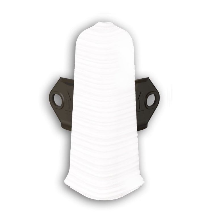 Угол наружный для плинтуса 70 мм 001 Белый Деконика