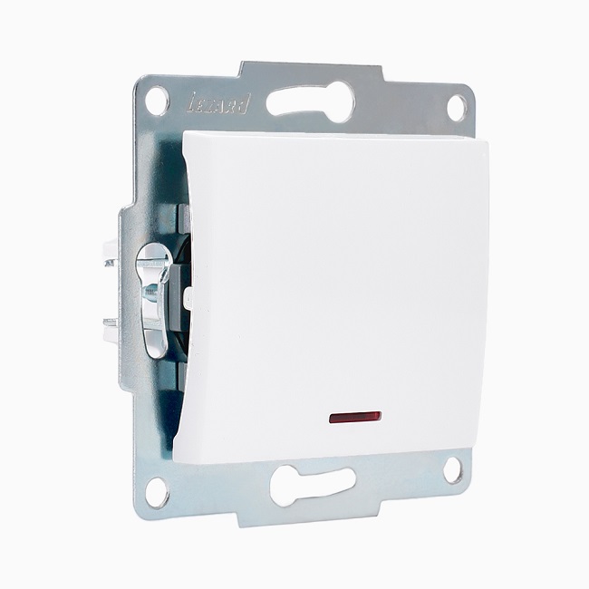 ВЫКЛЮЧАТЕЛЬ 1-клавишный с подсветкой белый, Karina Lezard