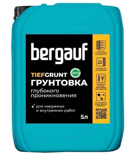 Грунтовка глубокого проникновения Концентрат 1:1, Bergauf Tiefgrunt, 5 л
