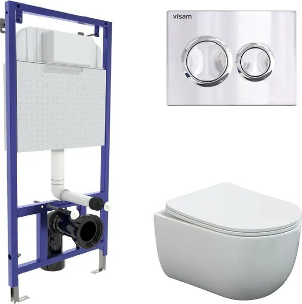 Комплект BERGES инсталляция Visam Slim унитаз VENTAS Rimless EX-043241