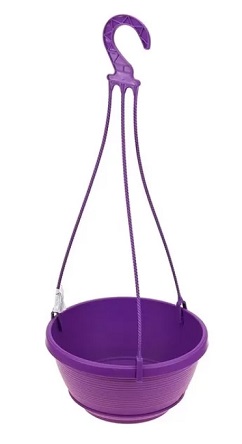 Вазон с подвесом Мальва высота 250мм фиолетовый Plast Avenue