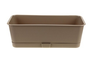 Ящик балконный Прованс, 40x17x13см, 6 л, фраппе с поддоном Ящик балконный Прованс, 40x17x13см, 6 л, фраппе с поддоном