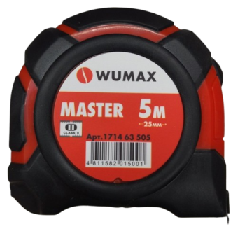 Рулетка измерительная 5м/25мм, 2 класс, MASTER WUMAX