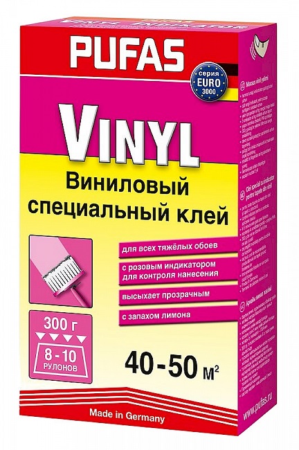 Клей обойный PUFAS Специальный виниловый индикатор 8-10 рул, 300г
