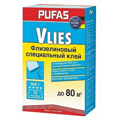 Клей обойный флизелиновый специальный 500гр. PUFAS EURO 3000 Ф-500