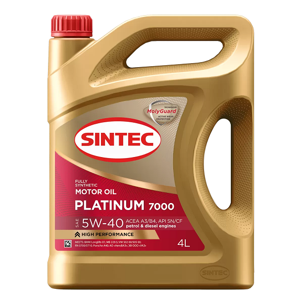 Масло моторное синтетическое SINTEC PLATINUM 7000 5W-40 A3/B4 SN/CF 4 л