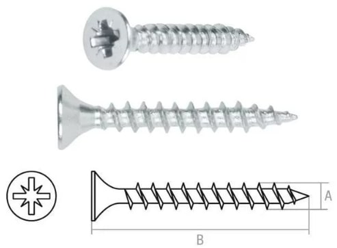 Шуруп универсальный 3x20 мм белый цинк РМЗ