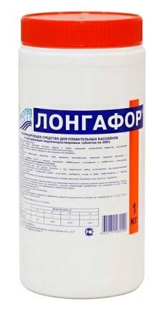 Средство для бассейна дезинфицирующее Лонгафор, таблетки по 20гр в банке 1кг Маркопул Кемиклс