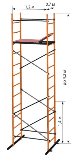 Вышка-тура КОМПАКТ (0.7x1.2м до 4.2м)