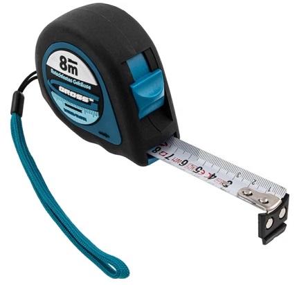 Рулетка 8 м x 25 мм GROSS Ergonomisch 31104