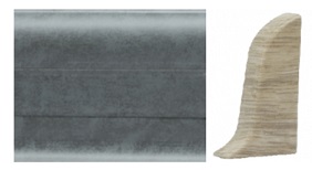 Торцевая пара (левая и правая) для плинтуса 58 мм 858 Мрамор темный, WINART (уп.2шт)