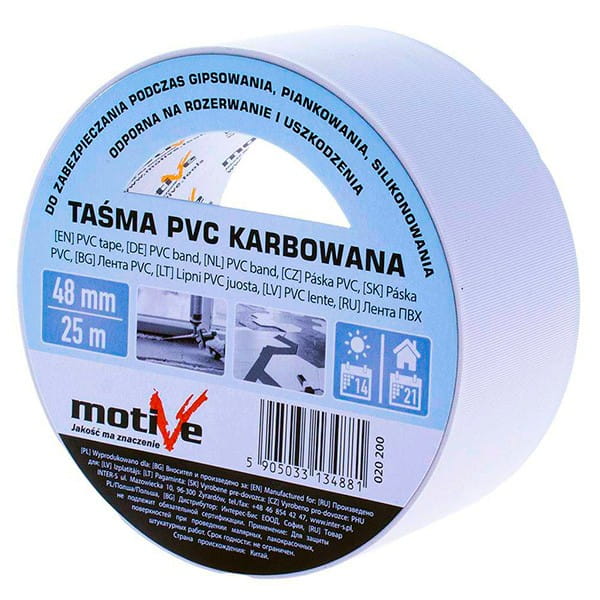 Лента малярная ПВХ УФ-стойкая 48мм 25 м MOTIVE 020200