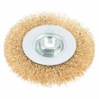 Щетка плоская М14 для УШМ гофра латунированная GEPARD