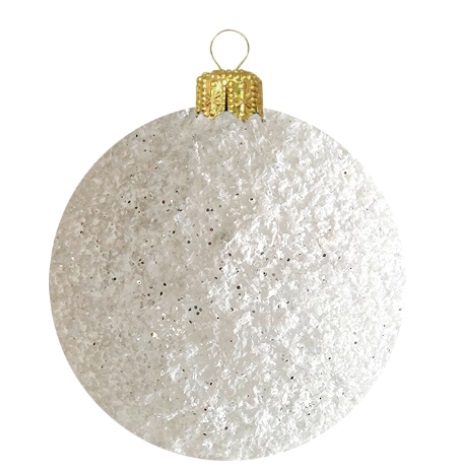 Шар ёлочный парча 10см белый снег GreenTerra В19/1