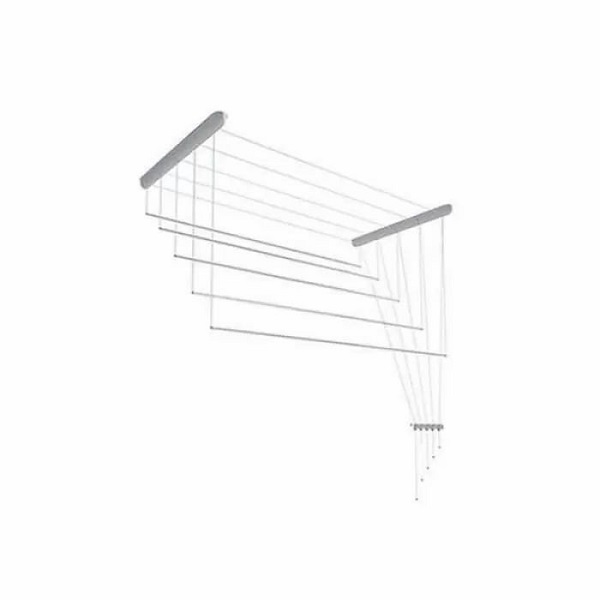 Сушилка для белья потолочная стальная 1,7 м, 5 стержней, белая, ЛИАНА