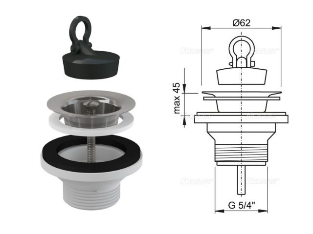 Водослив для умывальника 5/4