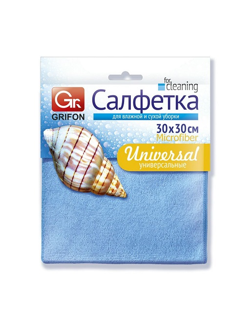 Салфетка для уборки помещений из микрофибры, 30х30 см, GRIFON