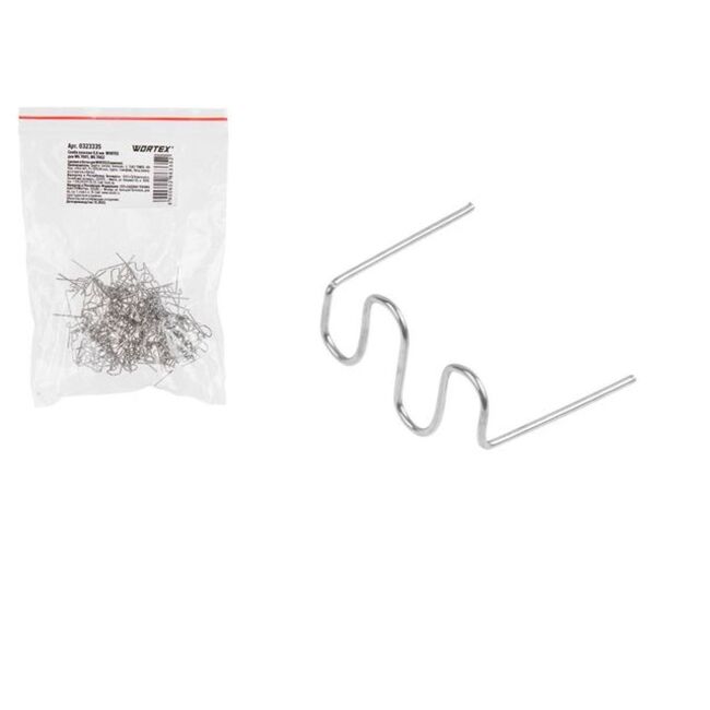 Скобы для пайки пластика 0.6 мм плоские WORTEX 0323335