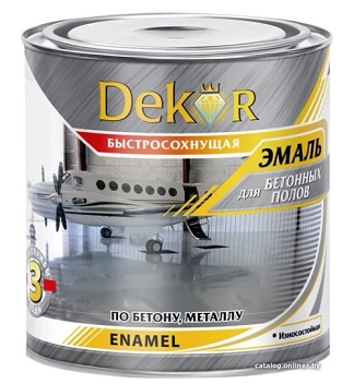 Эмаль для бетонных полов DEKOR серая 2.6 кг