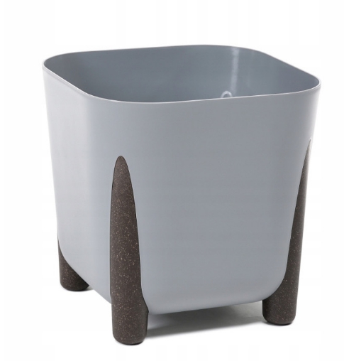 Кашпо для цветов пластмассовое серое 21x21 см Frida Lamela LA231-27