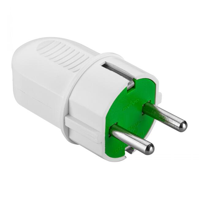 Вилка с заземлением белая Ovivo 701-000000-002