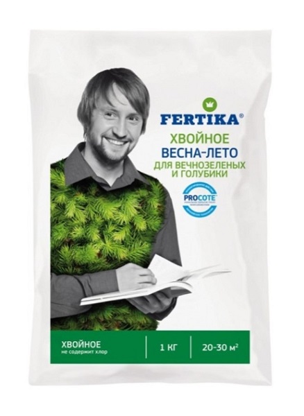 Удобрение минеральное Весна-лето для вечнозеленых и голубики 1кг Фертика
