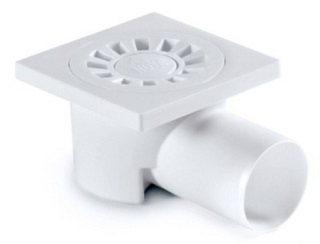 Сливной трап горизонтальный D50 решетка пластиковая 100х100мм (5050) NOVA