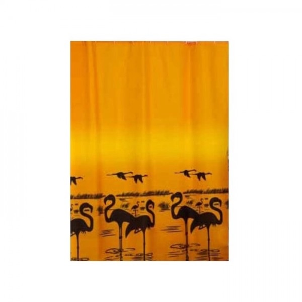 Занавеска для ванной 180х200 см Miranda Flamingo желтый
