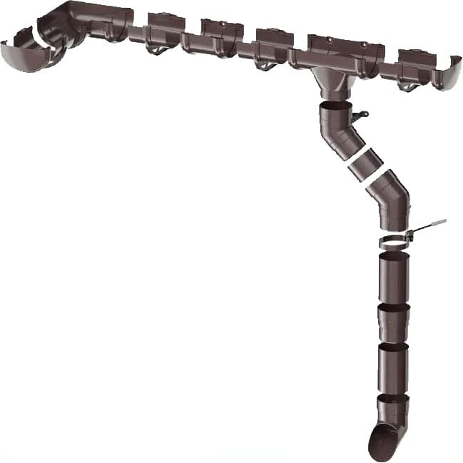 Комплект водосточной системы Оптима для ската 6 м (труба 1,5м) (темно-коричневый) Технониколь