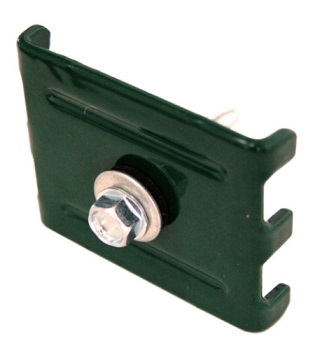 Комплект крепежа секций 3D еврозабора (саморез 5.5x32, скоба 40x40) RAL6005, Ротакон