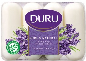 Мыло для ухода за телом 4x85г Лаванда Pure and Natural DURU