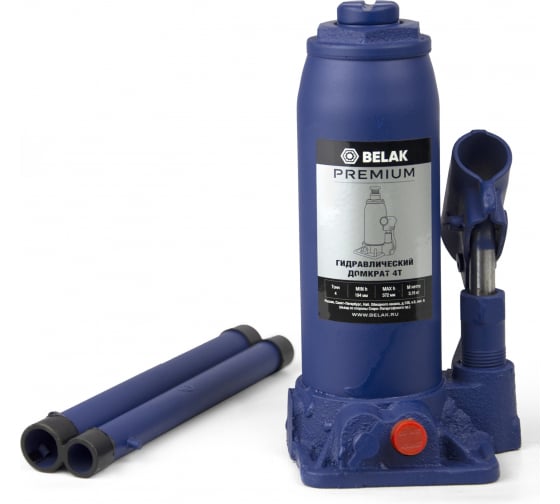 Домкрат гидравлический 4т, бутылочный, БелАК Premium BAK.30012