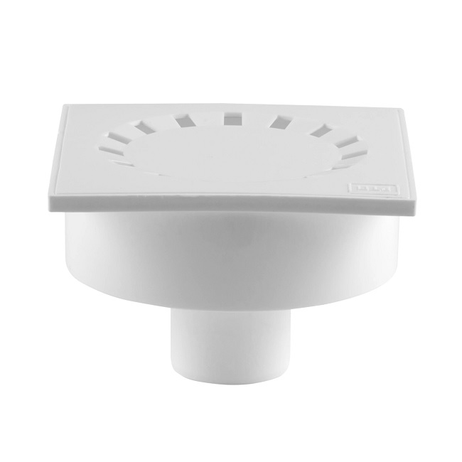 Трап вертикальный D50 решетка пластиковая 150х150мм, РосТурПласт 36586