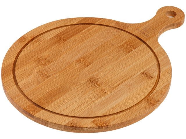 Поднос бамбуковый с ручкой, круглый BAMBOO 34х25.5 см PERFECTO LINEA