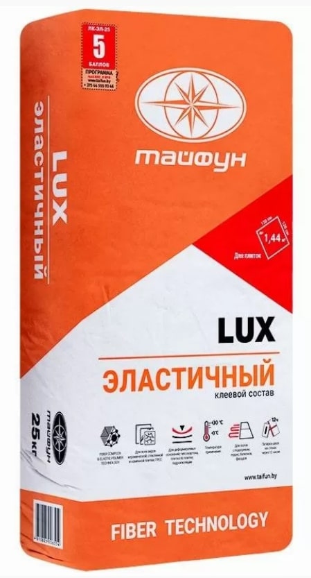 Клей для плитки эластичный Тайфун Люкс