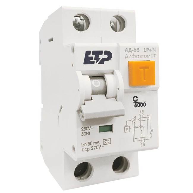 Дифференциальный автомат АД-63 30мА 1P+N тип A ETP 19056