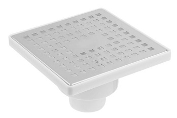 Сливной трап вертикальный D50, с сухим затвором, решетка нерж. 150х150мм, AV Engineering AVE5015151