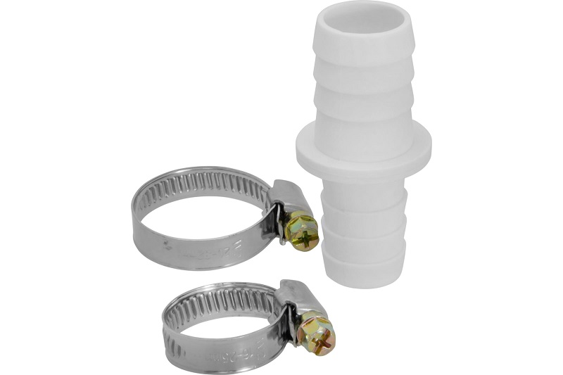 Соединитель для сливного шланга 19x22 мм с 2-мя хомутами 16x25 мм, Симтек 9-0006