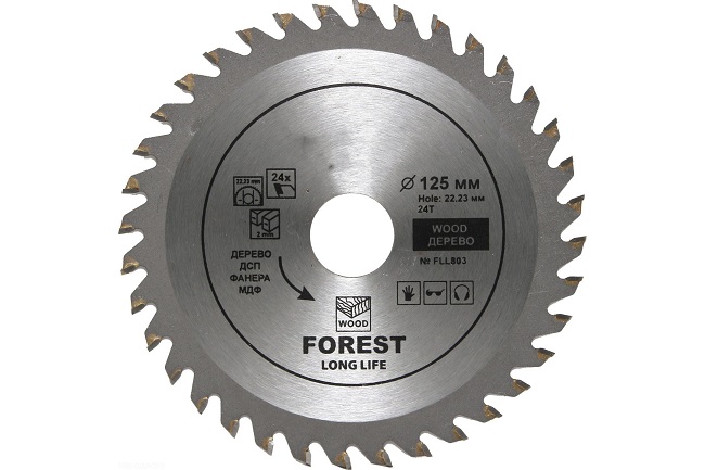 Круг пильный по дереву 125x22.23мм 24Т FLL803 Hilberg