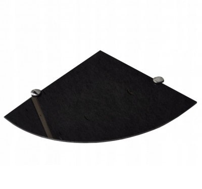 Полка стеклянная вкладная 250x250x6мм угловая черная СТЕКЛОЛЮКС