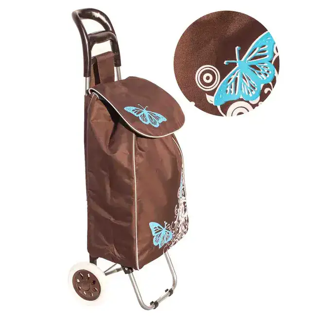 Сумка-тележка хозяйственная (на колесах), арт. 1301-Y, цвет №2 коричневый