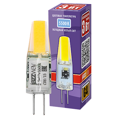 Лампа светодиодная G4 PLED 3 Вт 5500К JAZZWAY 2857477