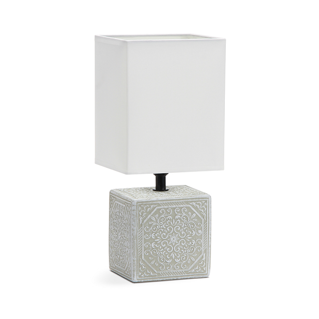 Светильник настольный 505 Пьемонт серо-белый/белый E14 Lucia