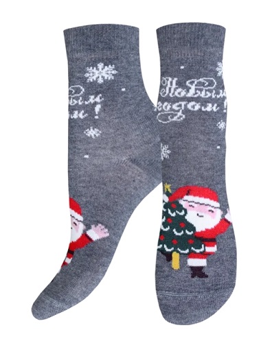 Носки детские 3079 рис.8043 т.серый меланж, Брестский чулочный комбинат