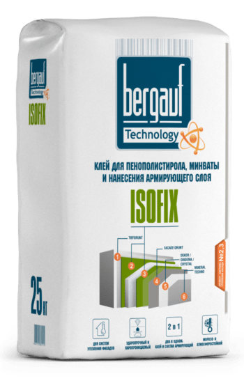 Клей для теплоизоляции Bergauf Isofix, 25 кг ЗИМА