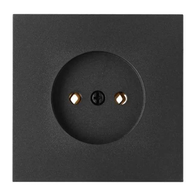 Розетка 1-ая Carre графит без заземления Bylectrica РС16-1601