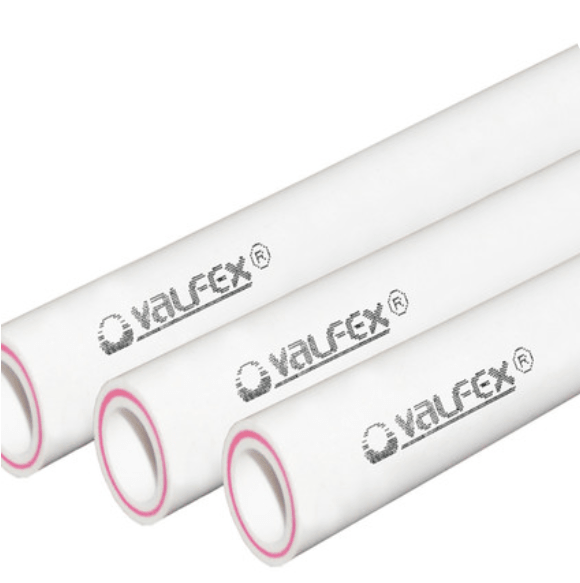 Труба PP армированная стекловолокном Ру20, 32х4.4мм, 2м, белый, Valfex
